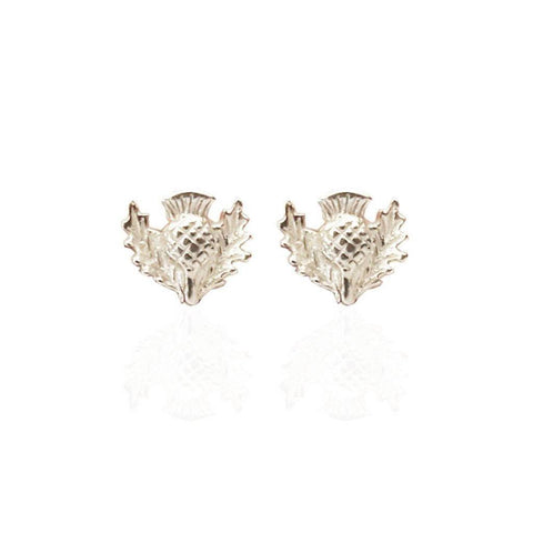 Small Thistle Studs in Silver
