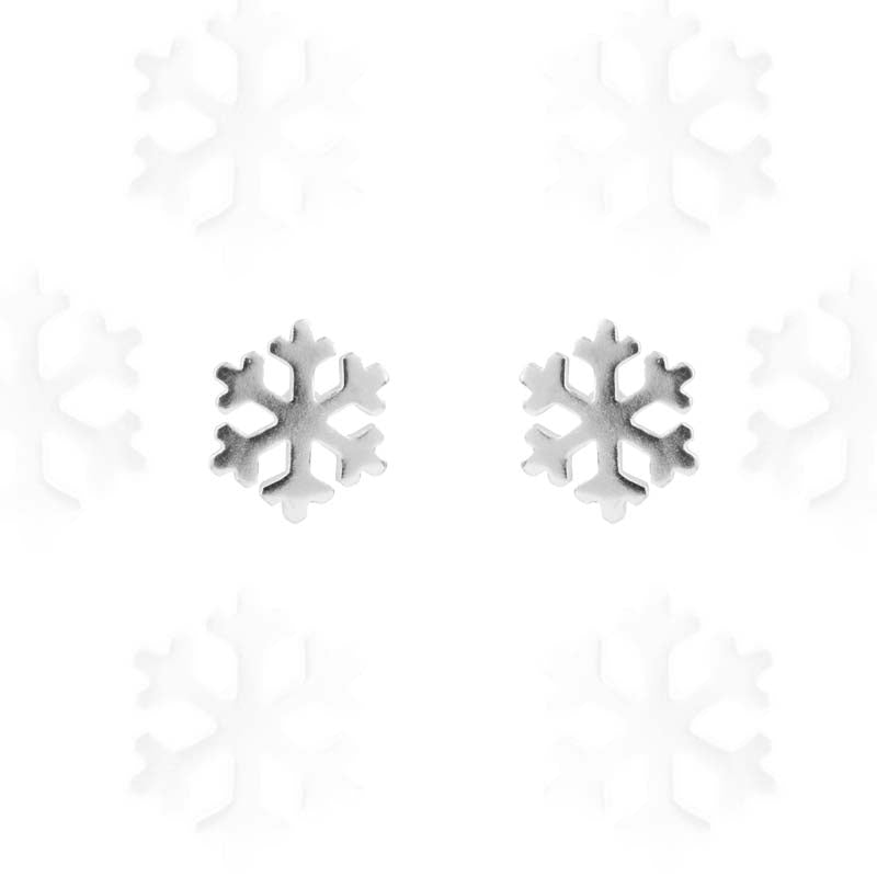 Christmas Snowflake Earrings in Sterling Silver