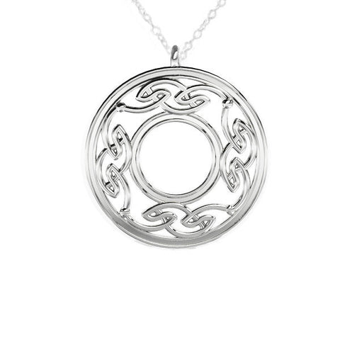 Large Round Celtic Flow Pendant in Silver