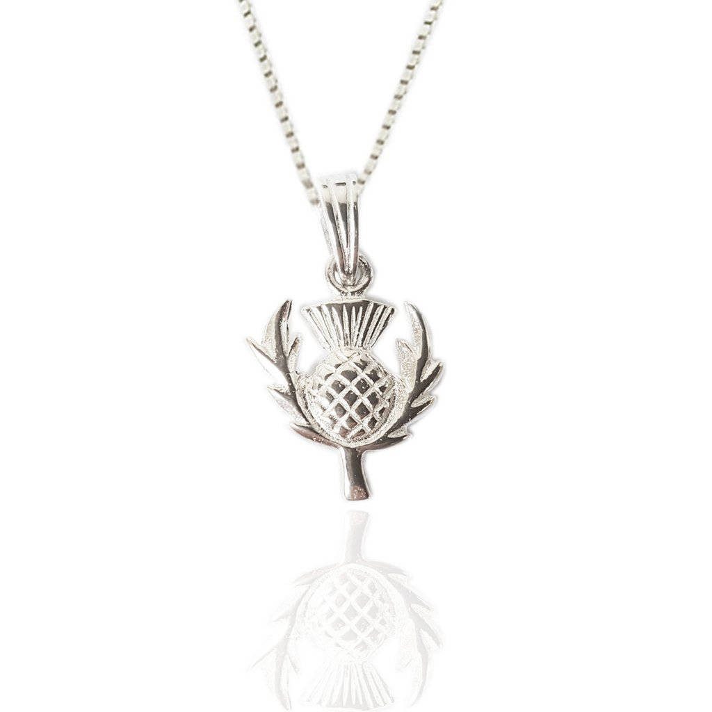 Thistle Charm Pendant in Silver