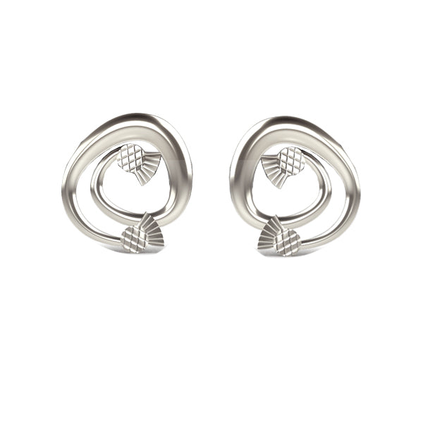 Scottish Thistle Spiral Stud Earrings
