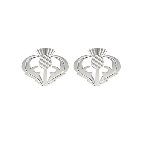 Thistle Stud Earrings In Silver