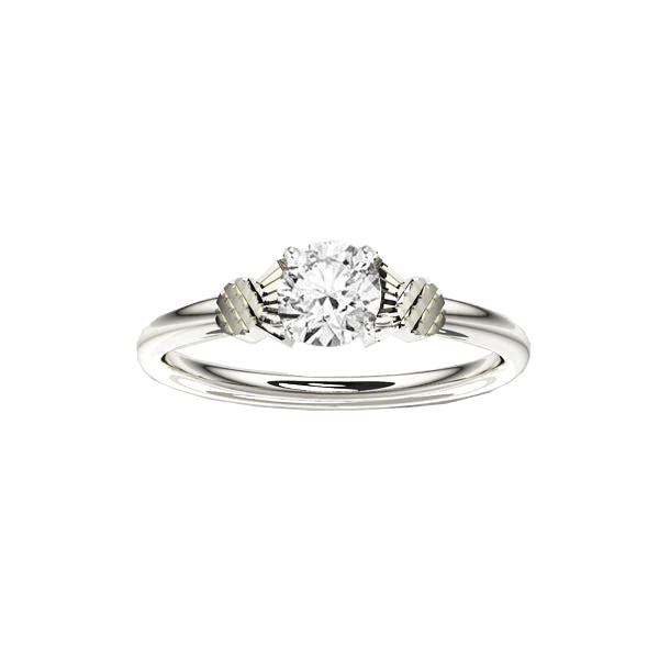 Scottish Thistle Engagement Ring in white gold