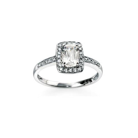 Topaz Diamond Gold Engagement Ring