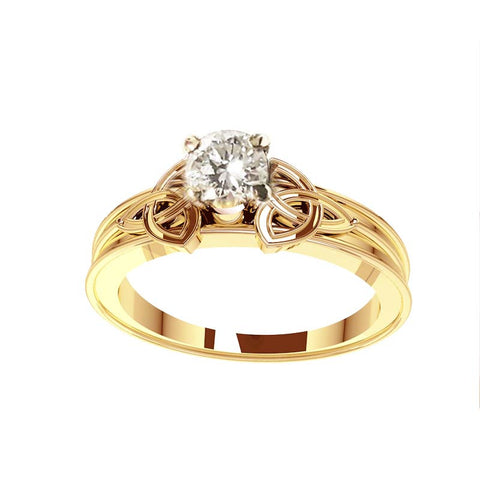 Trinity Knot Gold Diamond Engagement Ring